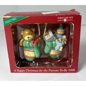 Forget Me Not Collectible Ornament A Happy Christmas for Parents To Be 1996 Preo